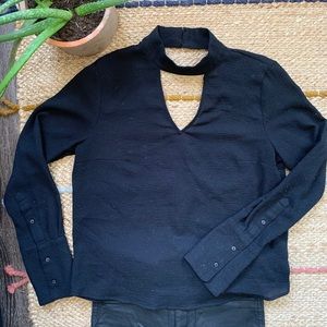 H&M Sheer Black Blouse